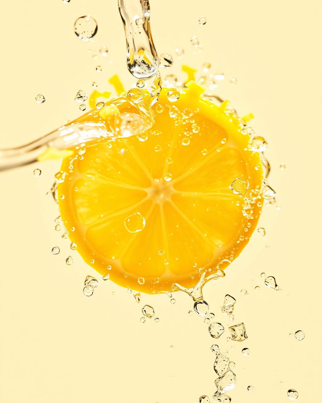 Zeste de citron éclatant dans le vin pétillant Aimix